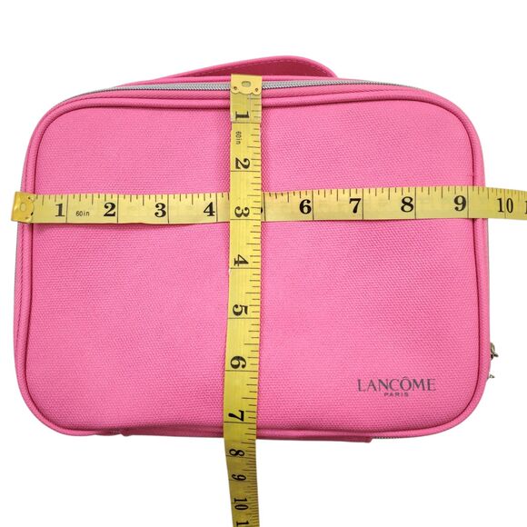 Lancome Paris Comestic Bag Case Zippered Pink Travel Makeup Portable 9x7x3 - Picture 9 of 10